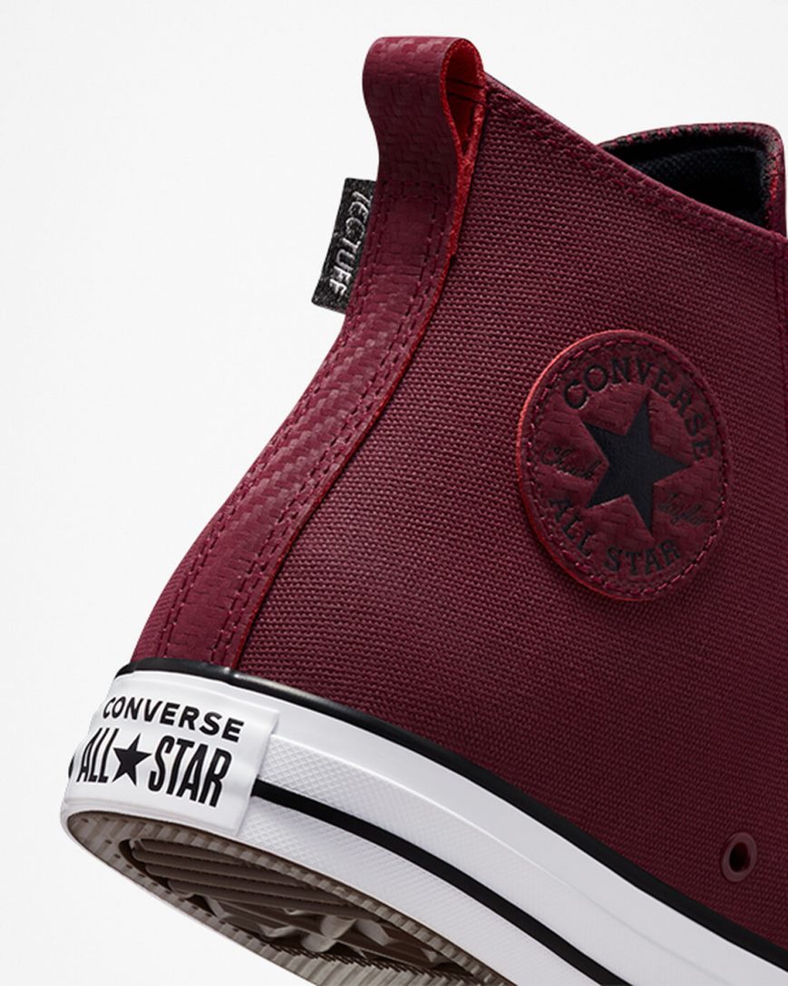 Dámské Boty Vysoké Converse Chuck Taylor All Star TecTuff Tmavě Červené Bílé Černé | CZ HIRX04